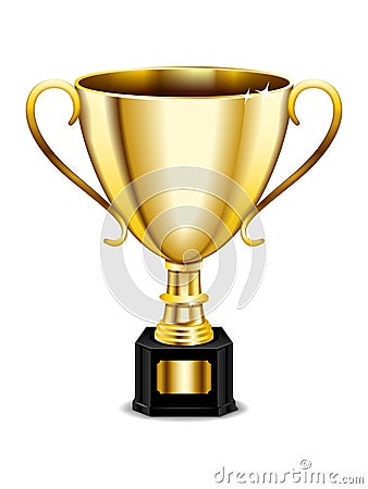 Gold Trophy Icon Vector Illustration