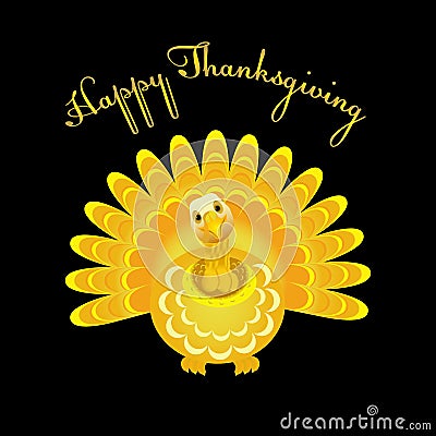 Gold turkey bird for Happy Thanksgiving celebration Stock Photo