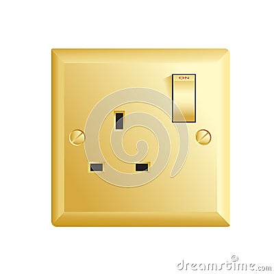 Gold UK socket Vector Illustration