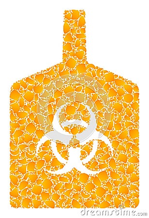 Gold Vector Biohazard Bottle Mosaic Icon Vector Illustration