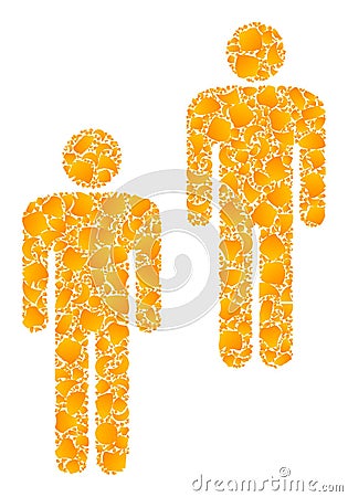 Gold Vector People Mosaic Icon Vector Illustration