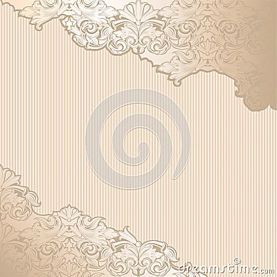 gold vintage background, royal with classic Baroque patter Vector Illustration