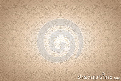 Gold vintage background, royal with classic Baroque pattern Vector Illustration