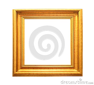 Gold vintage frame isolated on white Stock Photo