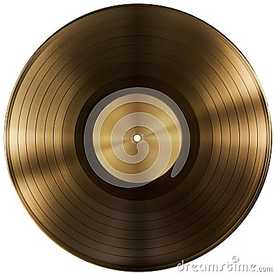 Gold or vinyl record disc isolated with clipping path Stock Photo