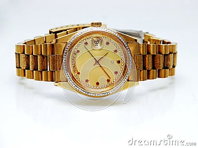 Gold watch Stock Photo