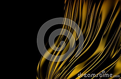 Gold wavy background color splash, elegant classy design. 3d render Stock Photo