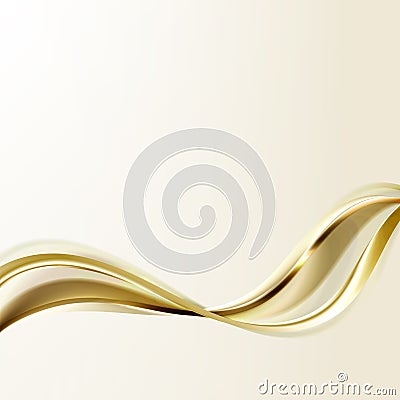 Gold wavy lines. Vector gold wave background. Brochure, website,banner design Vector Illustration