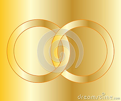 Gold Wedding Bands Vector Illustration