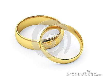 Gold wedding rings Stock Photo