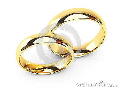 Gold wedding rings Stock Photo