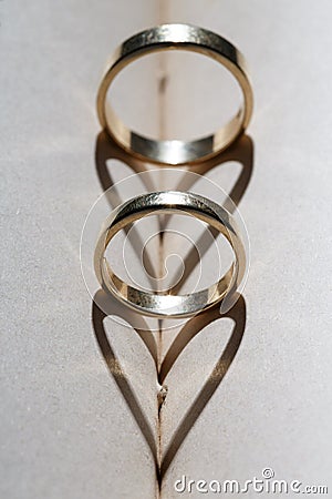Gold wedding rings Stock Photo
