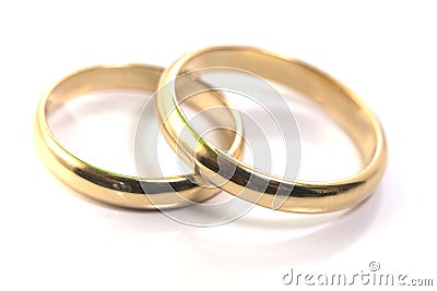 Gold wedding rings isolated on Stock Photo