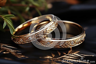 Gold wedding rings that seal love for life Stock Photo