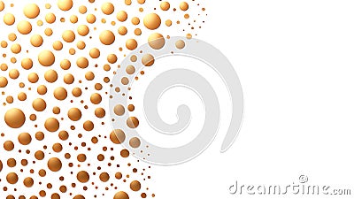Gold and white abstract background. A lot of golden dots on white background. Space for text. Stock Photo