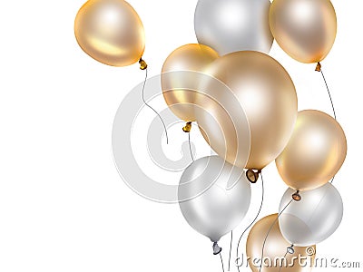 Gold and white balloons Stock Photo