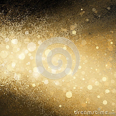 Gold white Christmas lights blurred background Stock Photo