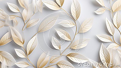 gold white ornaments, isolated on a white background, are a stunning display of elegance and luxury. Stock Photo