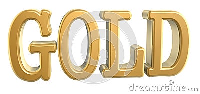 Gold word Stock Photo