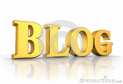 Gold Word Blog Stock Photo