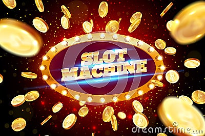 The gold word slot mashine Vector Illustration
