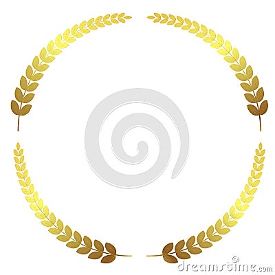 Gold wreath Golden wreath Flower wreath vector congratulations Vector Illustration