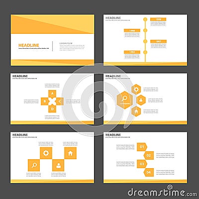 Gold yellow Infographic elements icon presentation template flat design set for advertising marketing brochure flyer Vector Illustration