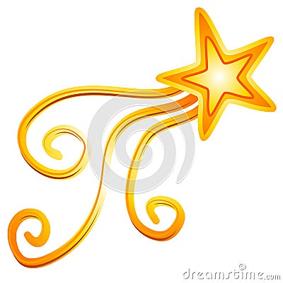 Gold Yellow Shooting Star 2 Stock Photo