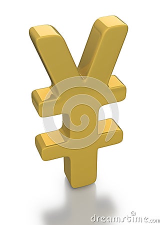 Gold Yen currency symbol Stock Photo