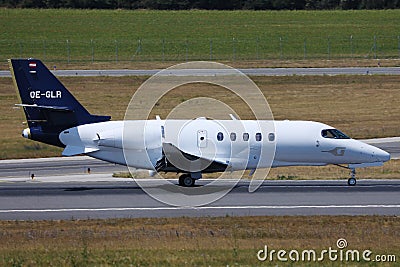 Goldeck-Flug plane doing taxi on runway Editorial Stock Photo