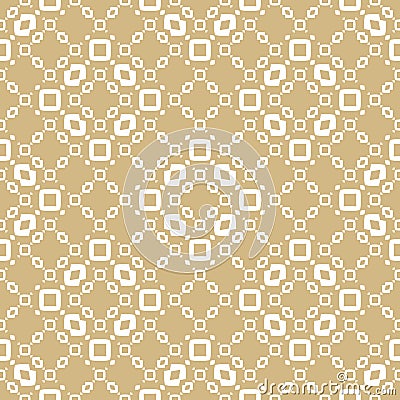 Golden abstract geometric seamless pattern. Subtle ornament with mesh, lace Vector Illustration