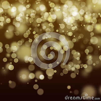 golden abstract random background with bokeh lights for design, texture Stock Photo
