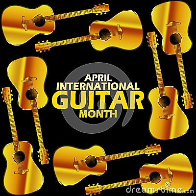 International Guitar Month on April Vector Illustration
