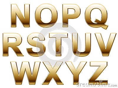 Gold Letters Stock Photo