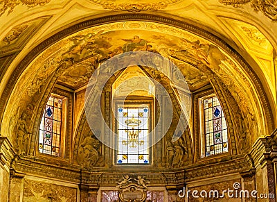 Golden Altar Basilica Saint Mary Angels and Martyrs Rome Italy Stock Photo