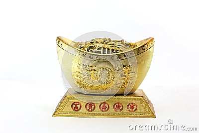 Golden ancient Yuan Stock Photo