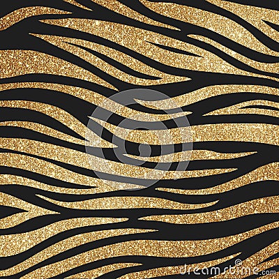 Golden Animal Print Glitter Pattern on Dark Background Texture, Digital Paper Stock Photo