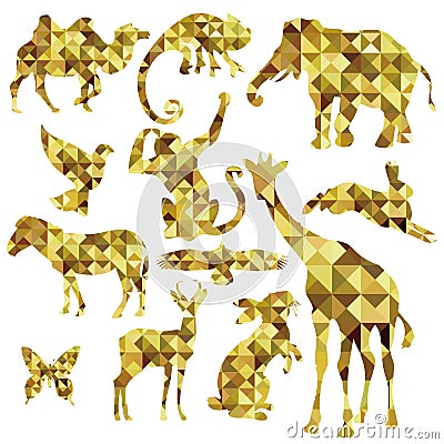Golden animal profile Vector Illustration