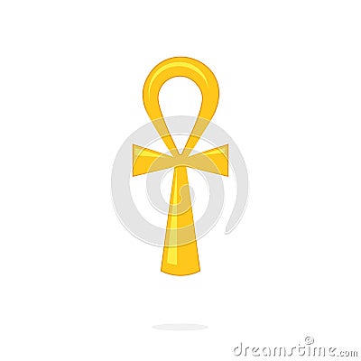 Golden ankh icon Vector Illustration