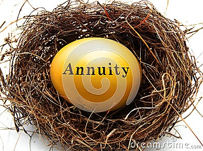 Golden Annuity nestegg Stock Photo