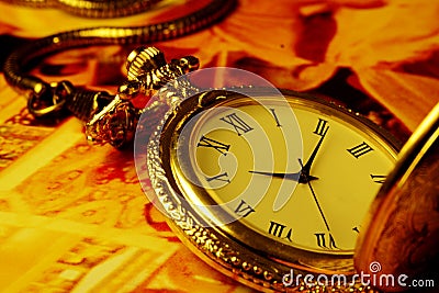 Golden antique watch Stock Photo