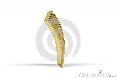 Golden Arabic numeral - three dimensional Arabic numeral on white background Stock Photo