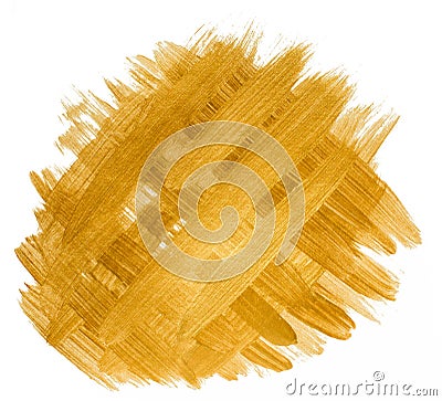 Golden background of intersecting brush strokes Stock Photo