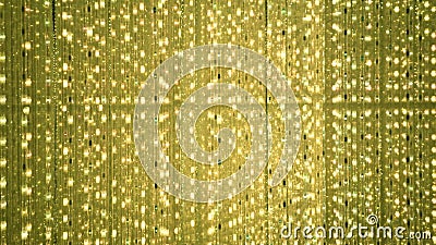 Golden background of LED flashing, blinking and flickering bulbs Stock Photo