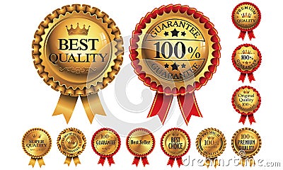 Golden Badges Vector Illustration