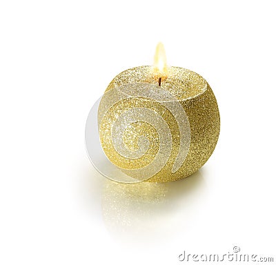 Golden ball candle Stock Photo