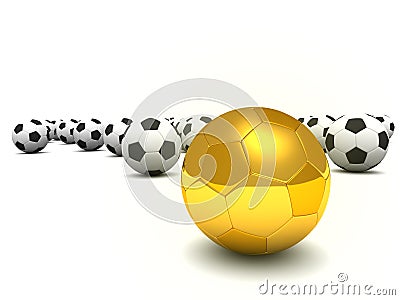 Golden ball standing out in a crowd Stock Photo