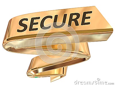 Golden Banner secure Stock Photo