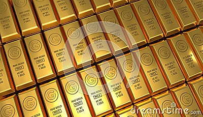 Golden bars background Stock Photo