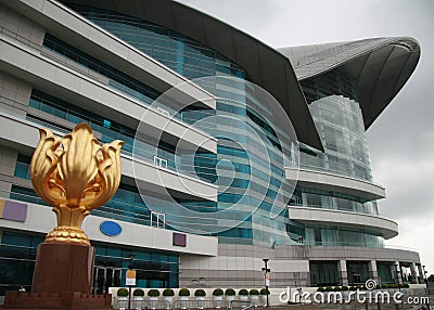 Golden Bauhinia, symbol of Hong Kong Stock Photo